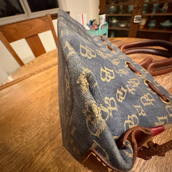 Dooney Bourke Denim Logo Small Satchel Leather Accents and Hang Tag. - Picture 7 of 16